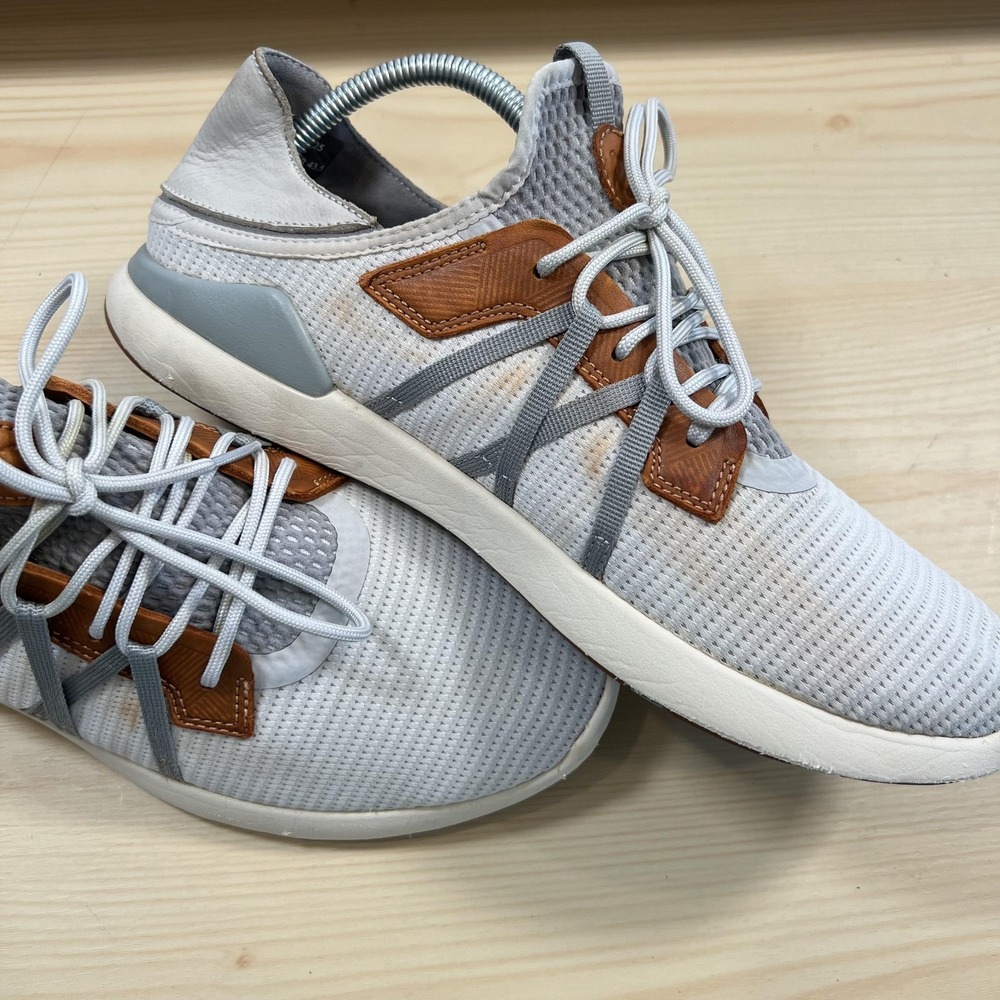 OluKai Mio Li Shoes Mens Size 10.5 Gray Mesh Leather Casual Sneakers 10440-DW25 - Picture 4 of 9